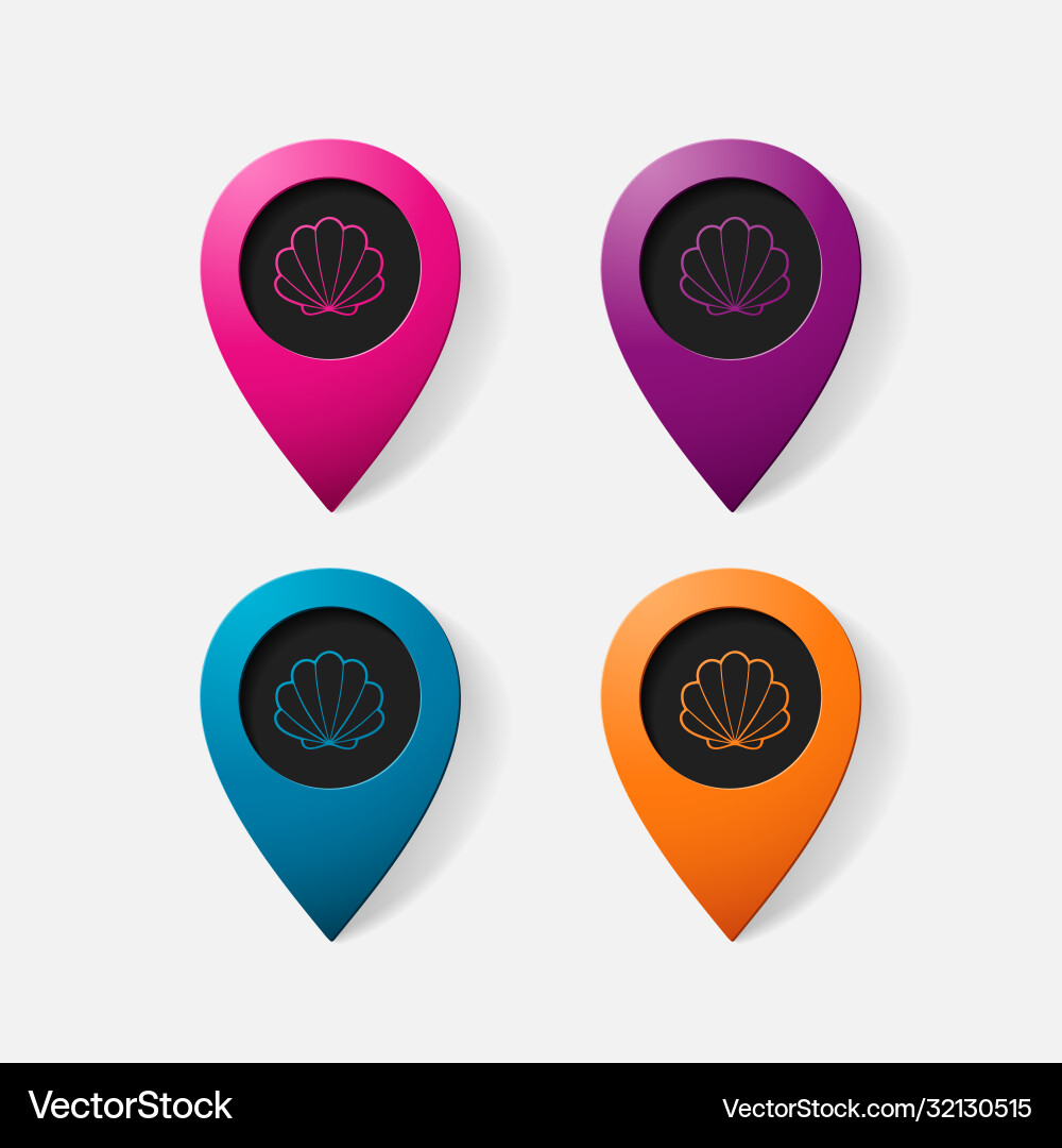 Realistic color pointer shell vector image