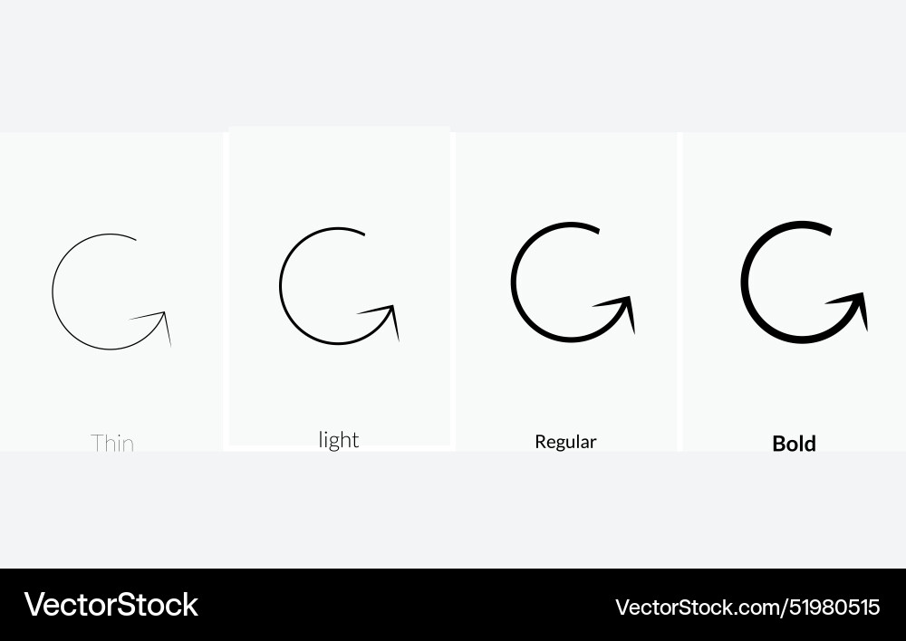 Rotate rectangle icon thin light regular and bold Vector Image