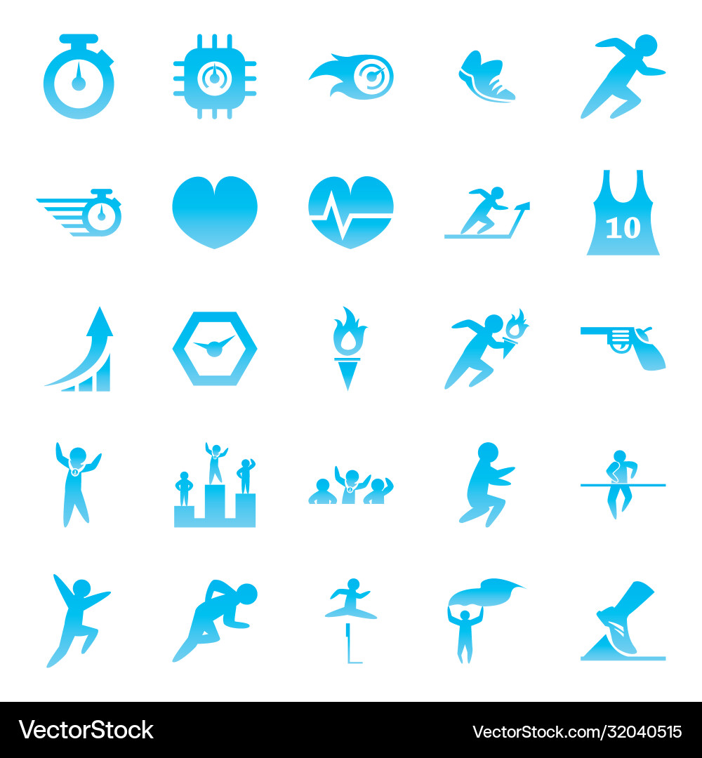 Running gradient style icon set design Running gradient style icon set design vector image