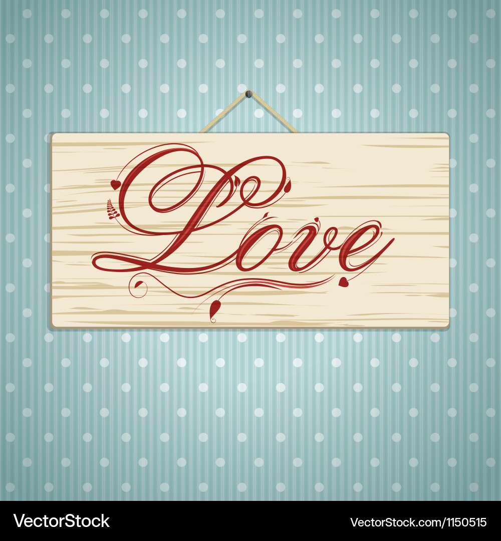 Rustic Wood Sign with Script vector image