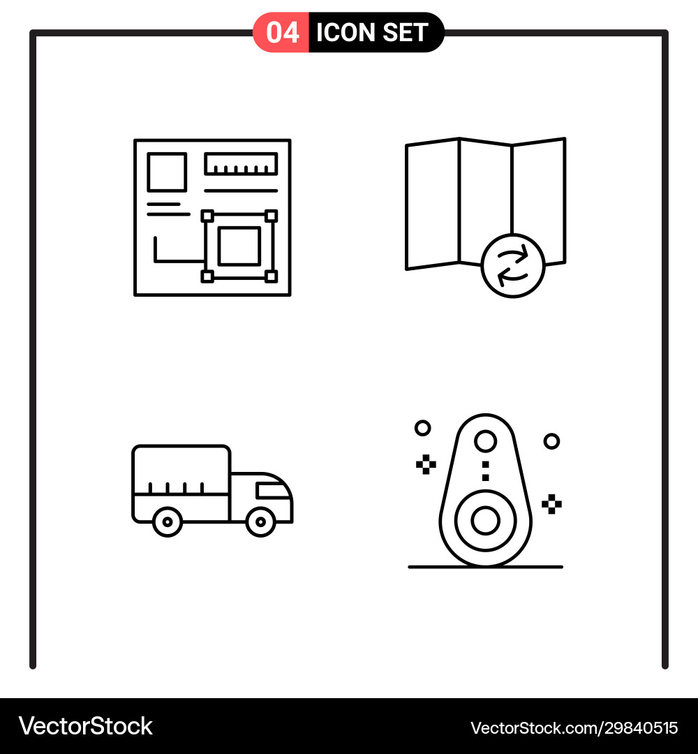 Set 4 line style icons for web and mobile Set 4 line style icons for web and mobile vector image