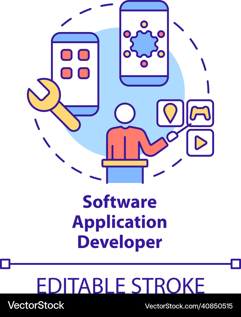 Software application developer concept icon Software application developer concept icon Vector Image