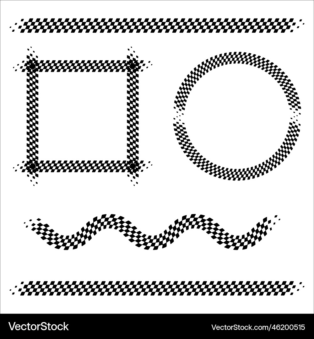 Sport race track flag lines and frames Sport race track flag lines and frames vector image