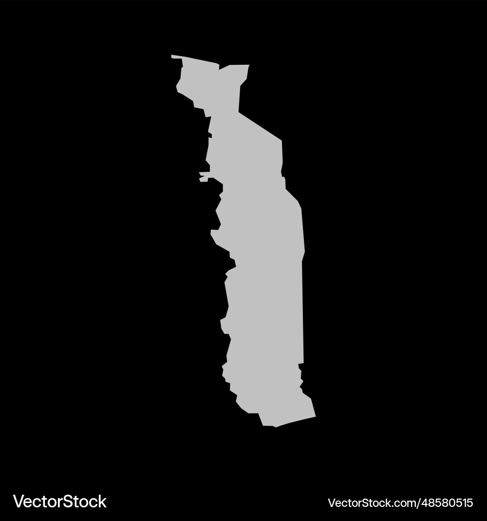 Togo map in gray color Togo map in gray color Vector Image