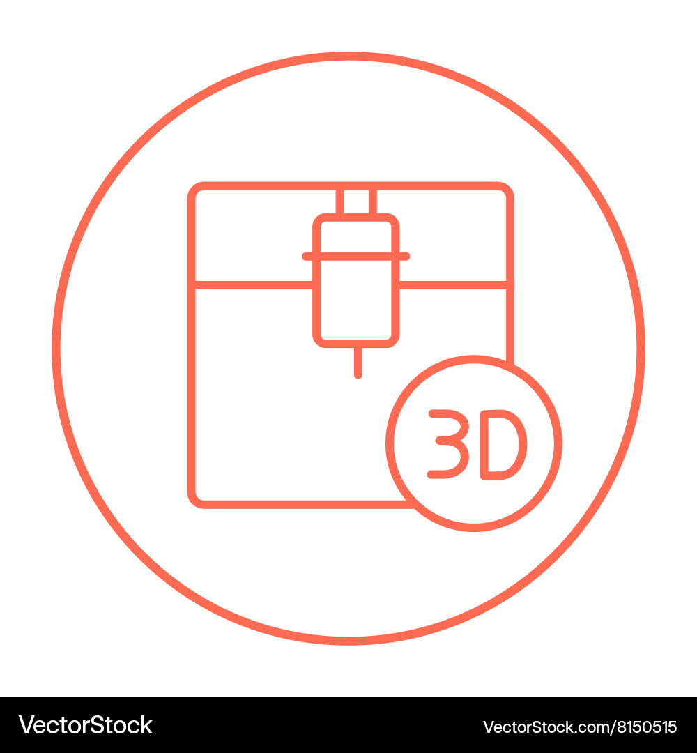Tree d printing line icon vector image