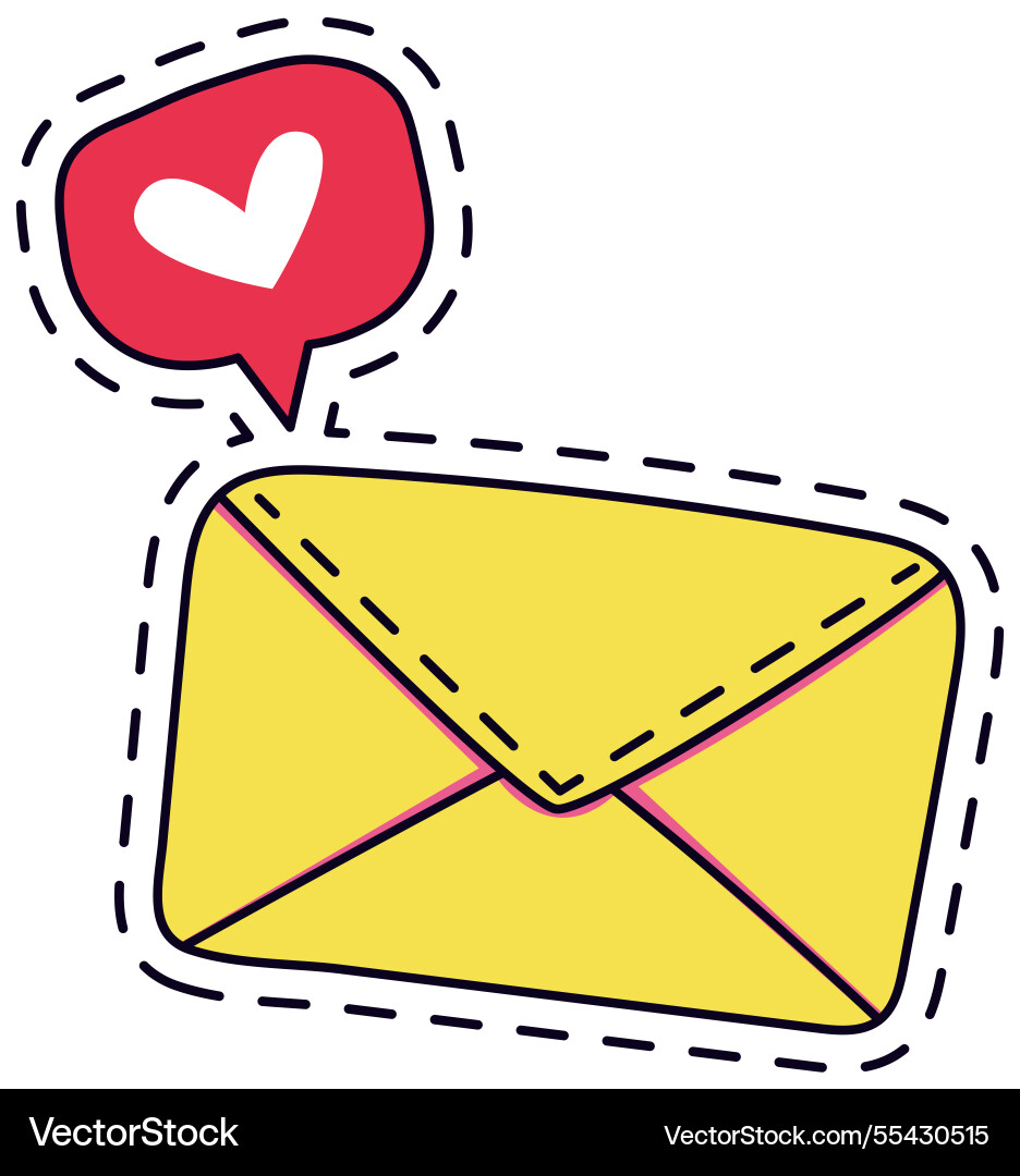 Vibrant of a yellow envelope Vibrant of a yellow envelope vector image