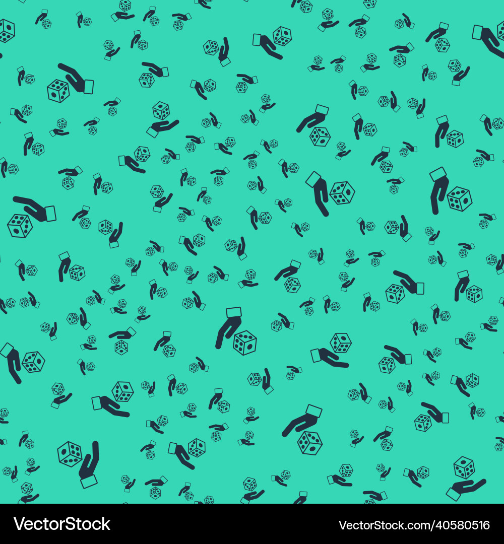 Black game dice icon isolated seamless pattern vector image