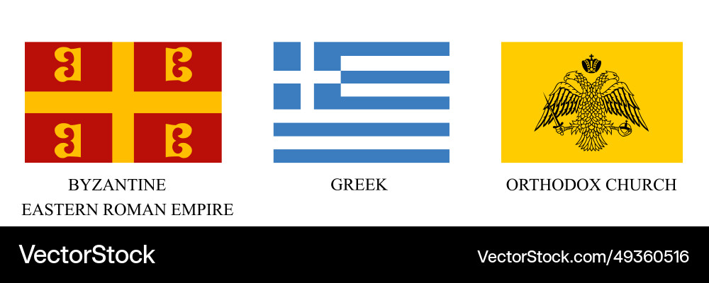 Byzantine flag greek orthodox church Byzantine flag greek orthodox church vector image