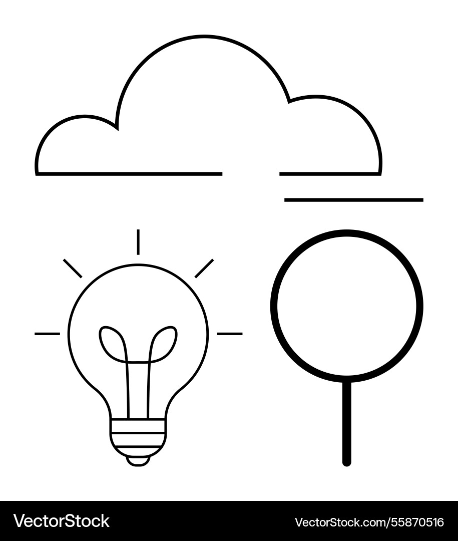 Cloud computing concept with lightbulb Vector Image
