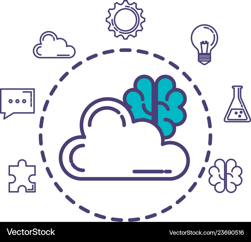 Cloud computing with set icons Cloud computing with set icons vector image