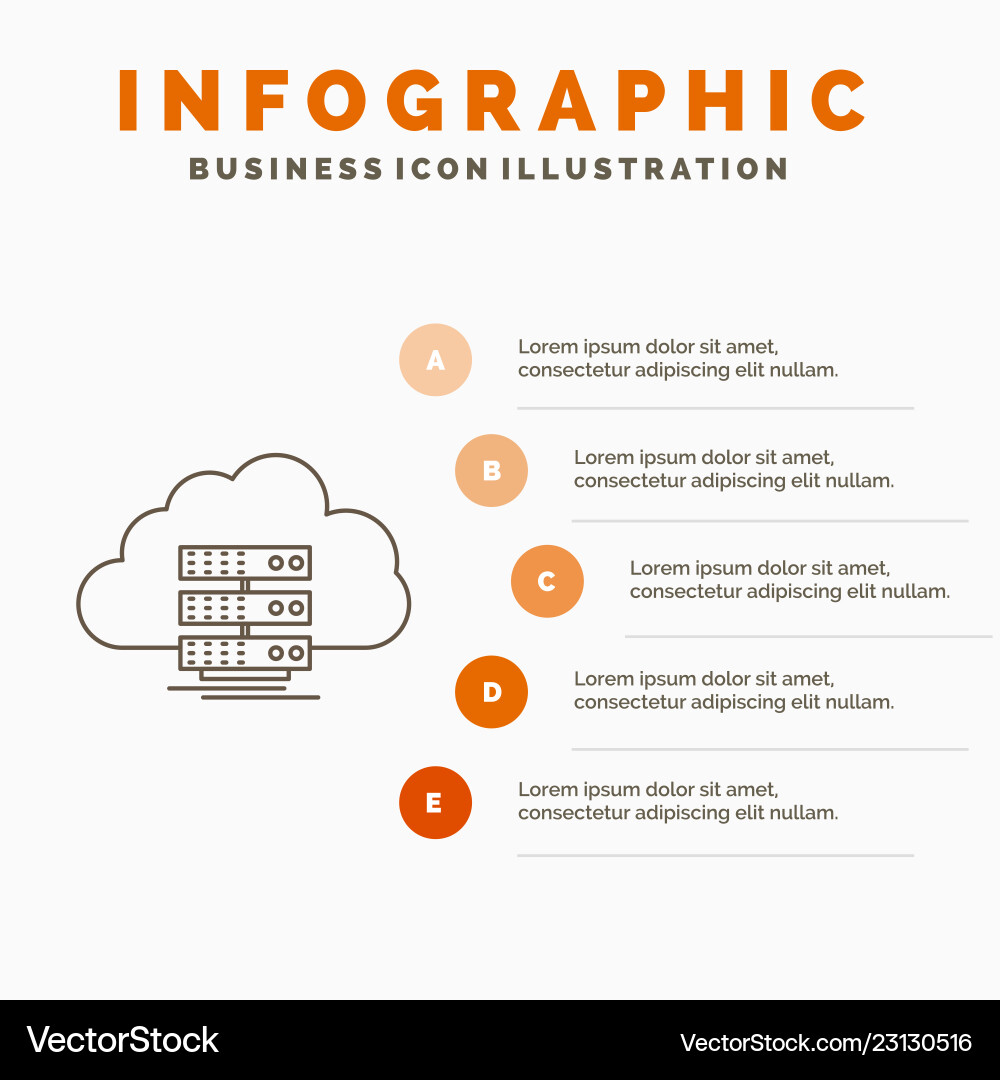 Cloud storage computing data flow infographics Vector Image