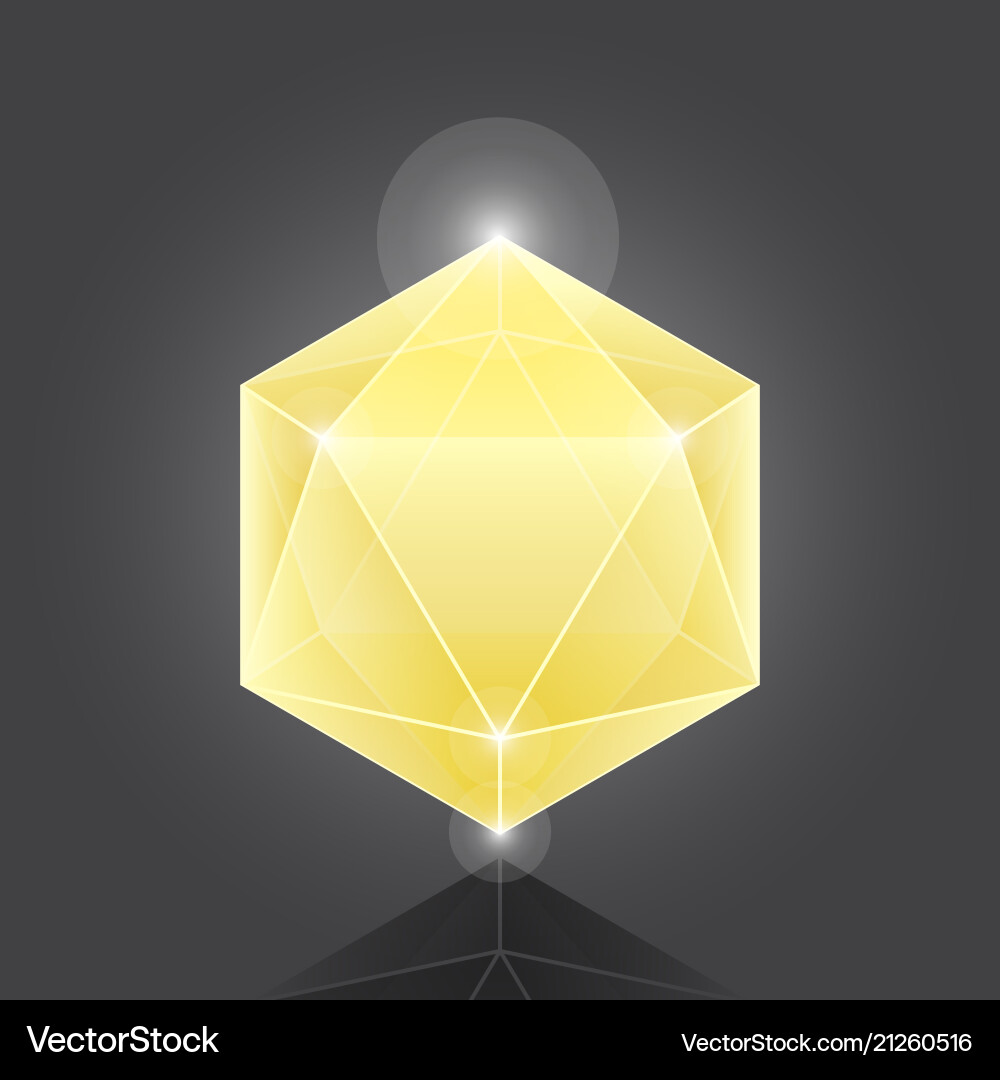 Create polygon geometric gemstone element on grey Create polygon geometric gemstone element on grey vector image