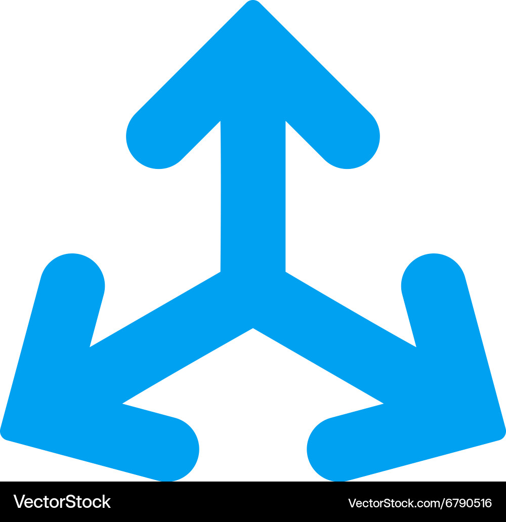Direction Variants Icon - Triple Arrows Vector Image