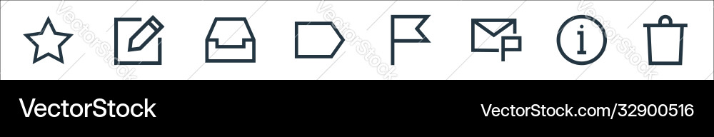 Email line icons linear set quality Email line icons linear set quality vector image