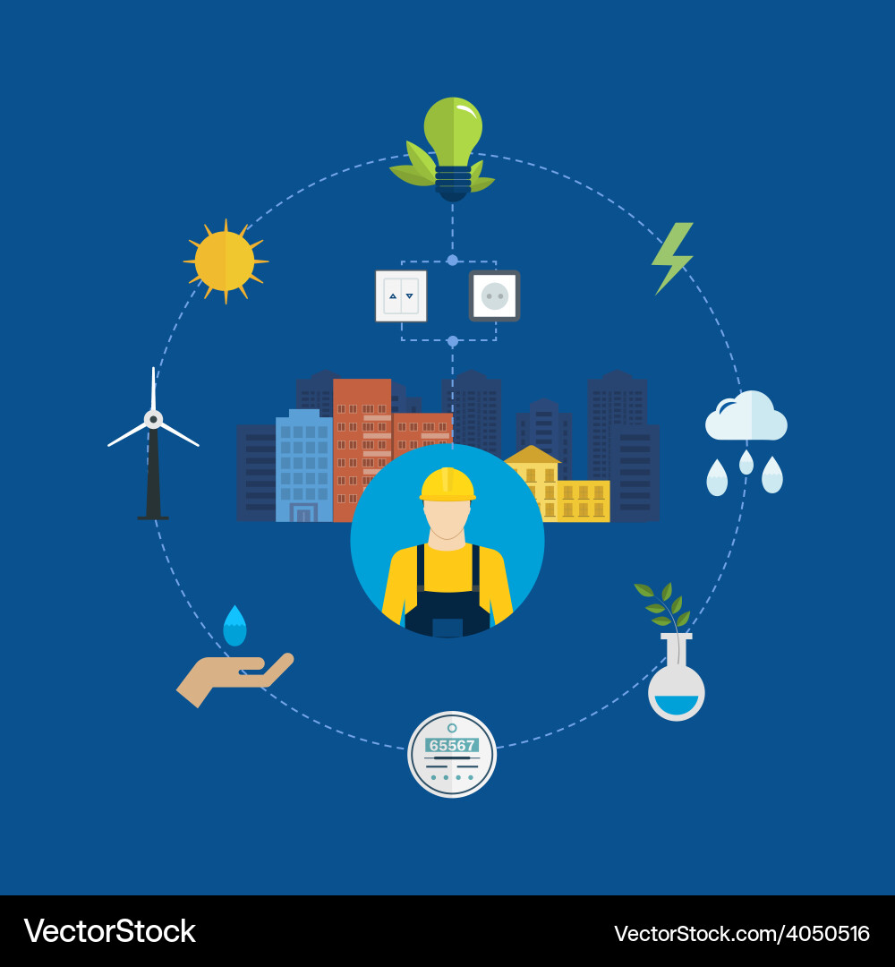 Flat design concept with icons vector image