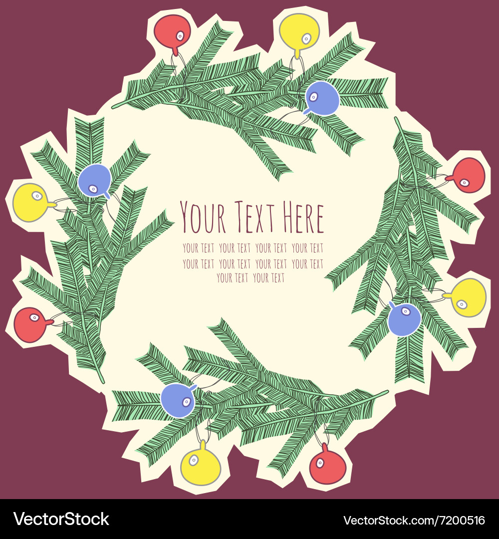 Frame for text with fir branches vector image