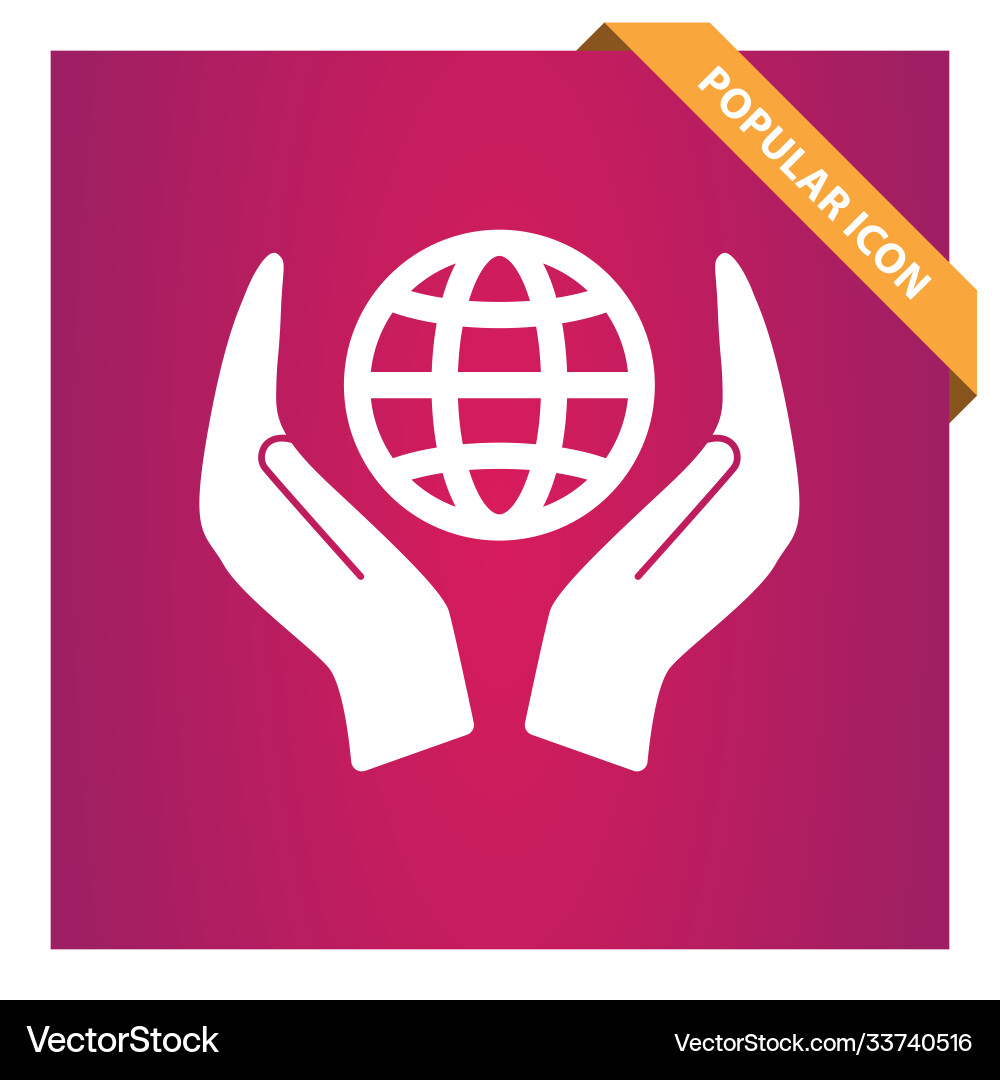 Globe in hand icon for web and mobile Globe in hand icon for web and mobile vector image