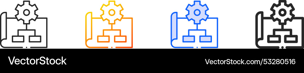 Implement iconthin linear gradient blue stroke Implement iconthin linear gradient blue stroke vector image