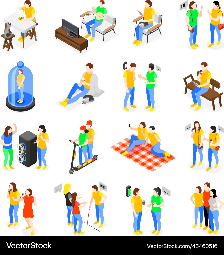 Introvert und extrovert Icons Set Introvert und extrovert Icons Set vektorbild
