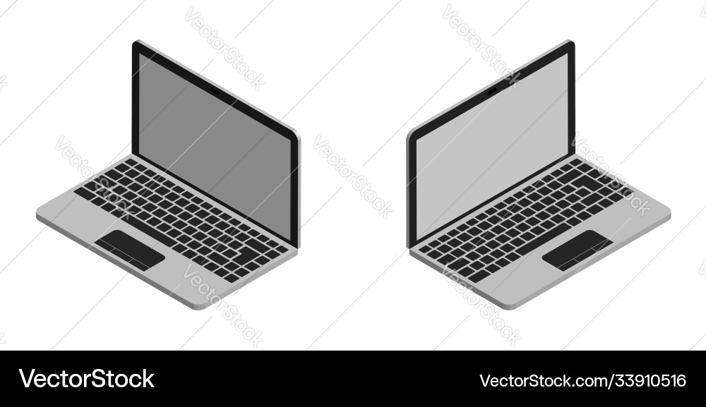 Isometric portable notebook in open form modern vector image