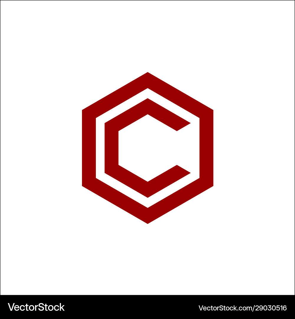 Letter c hexagon logo Royalty Free Vector Image