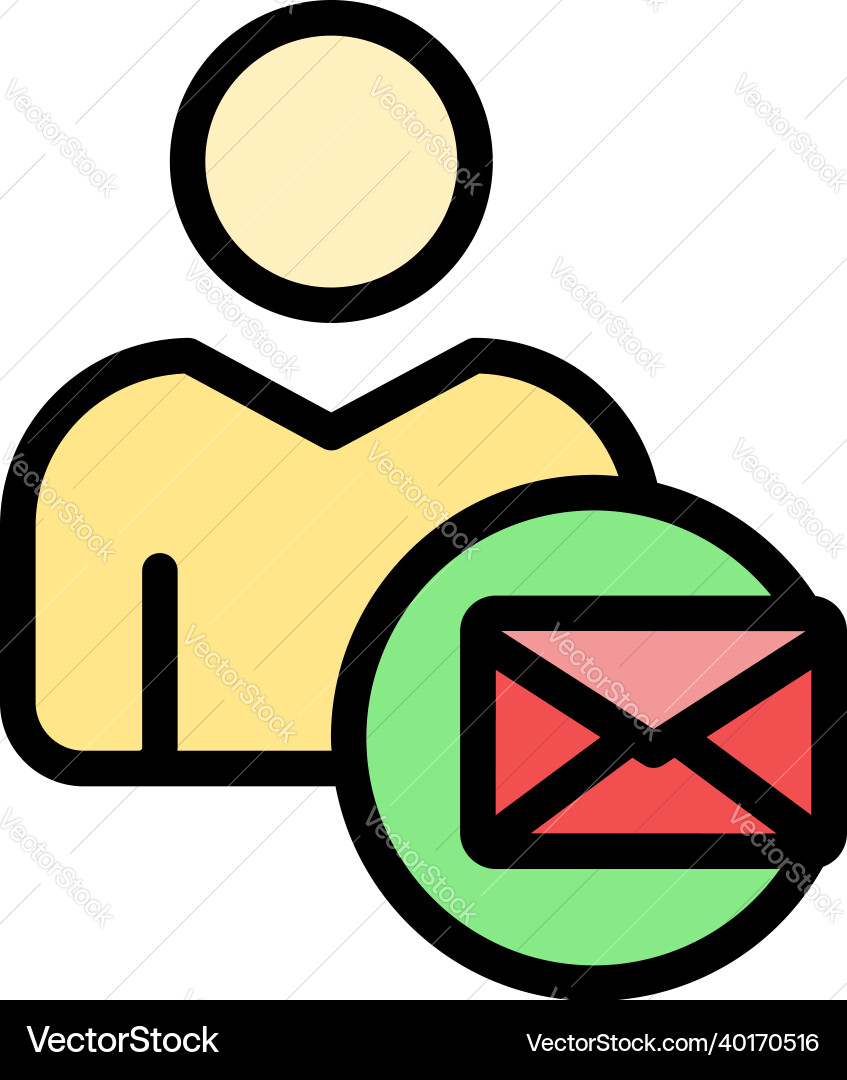 Mail request icon color outline Vector Image