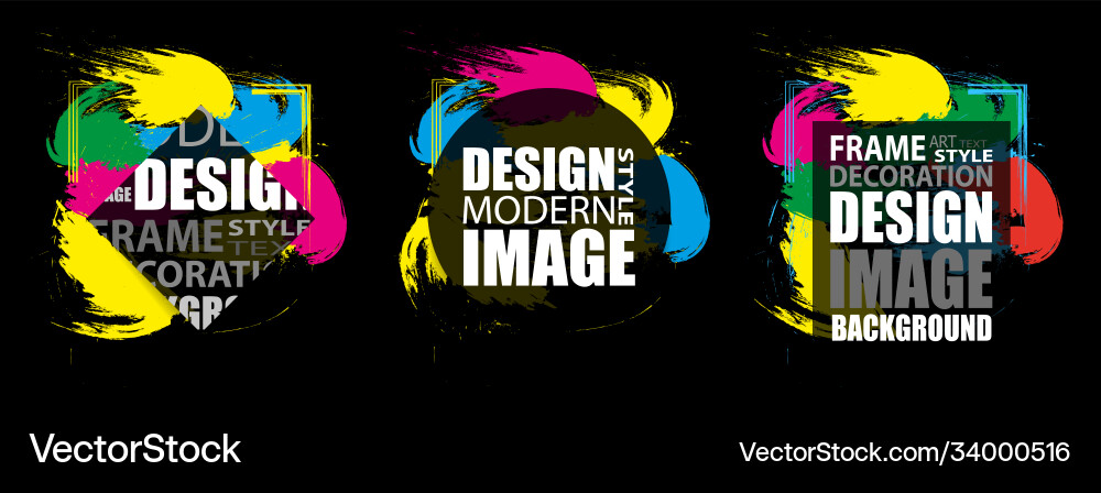Modern frame for text dynamic colorful design Vector Image