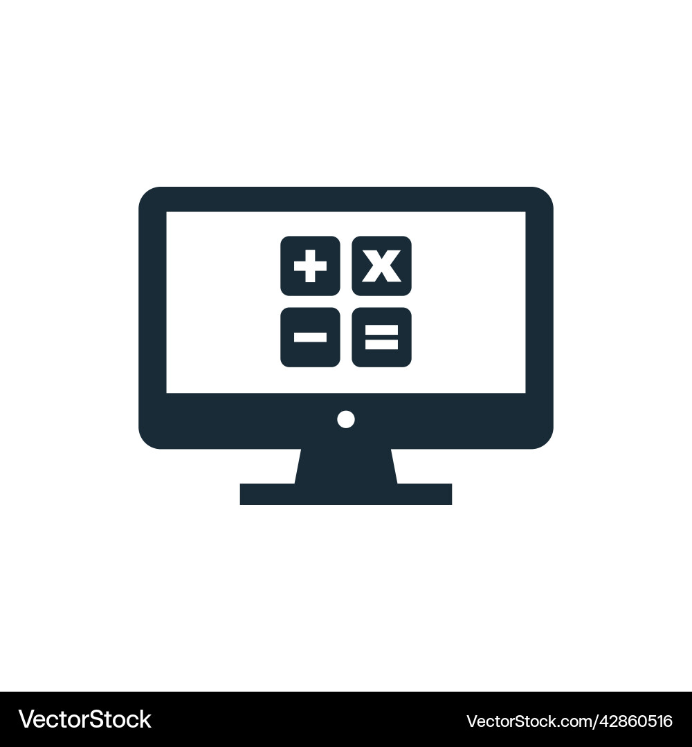 Monitor lcd led calculator icon design template vector image