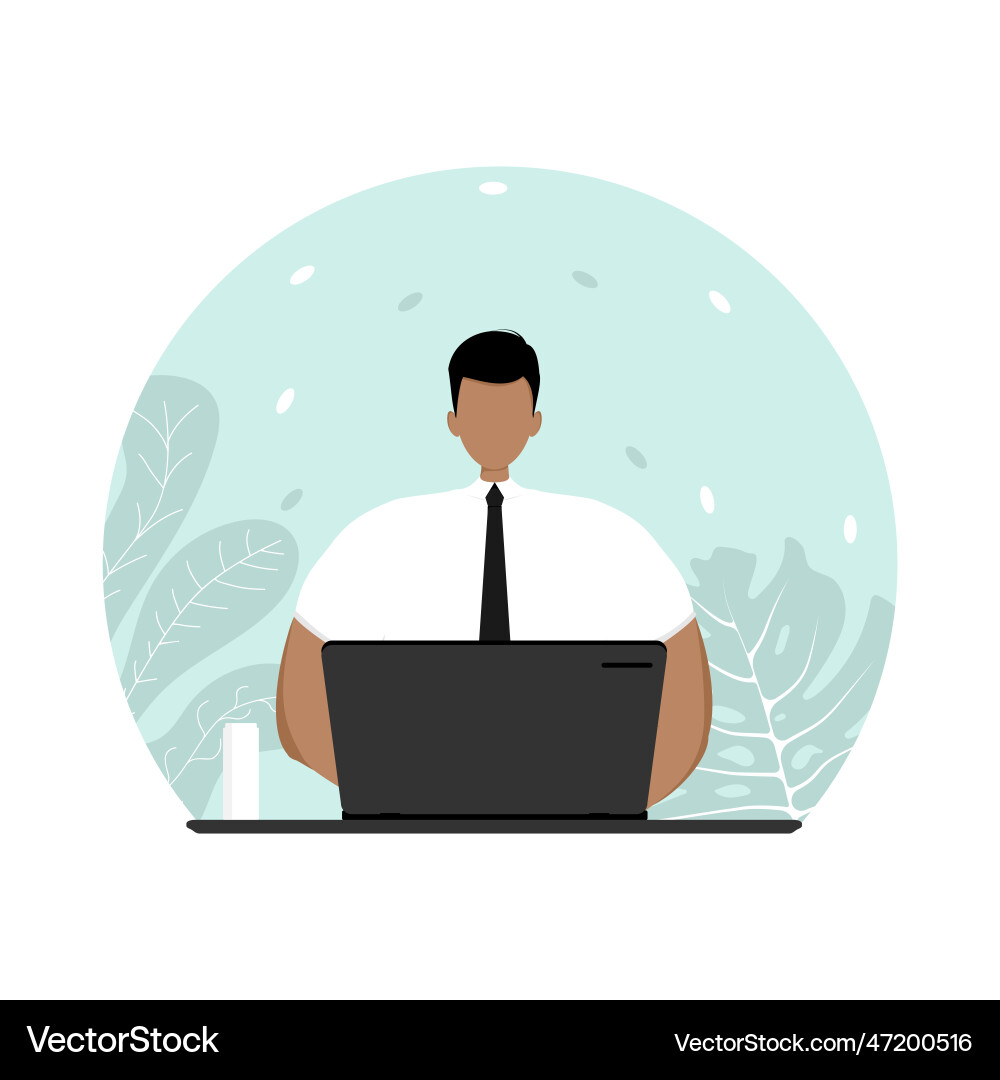 Office worker at the computer Office worker at the computer Vector Image