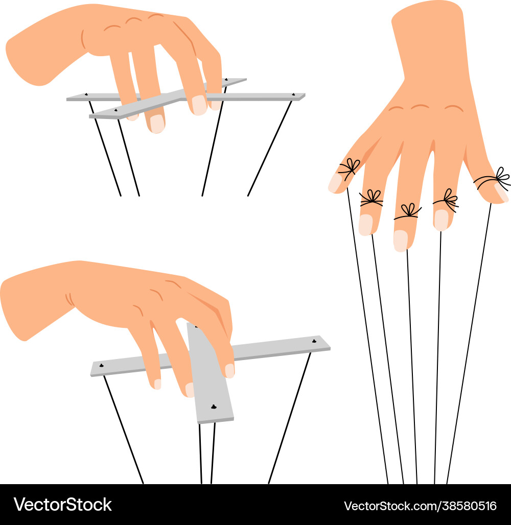 Puppet manipulation hands Puppet manipulation hands vector image