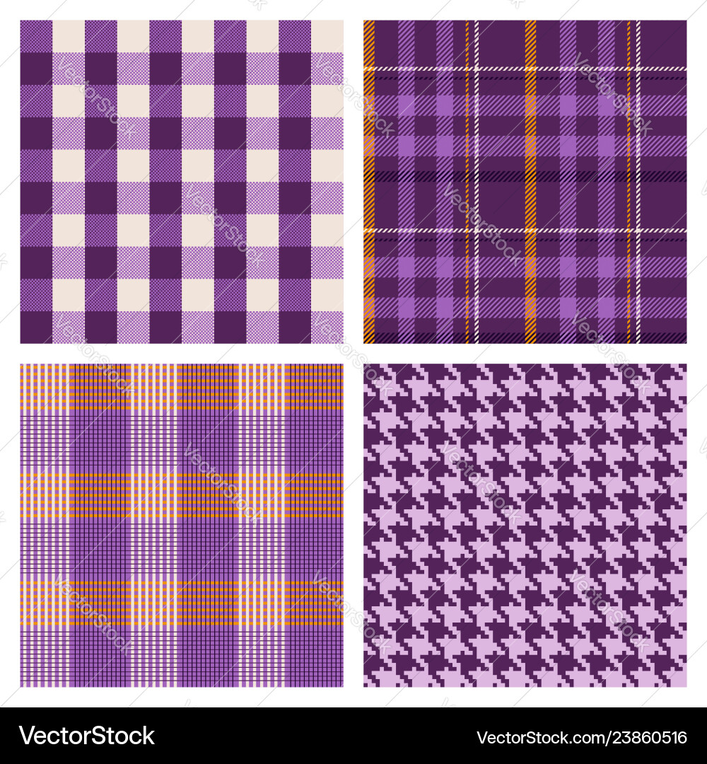 Purple Check Pattern Collection vector image