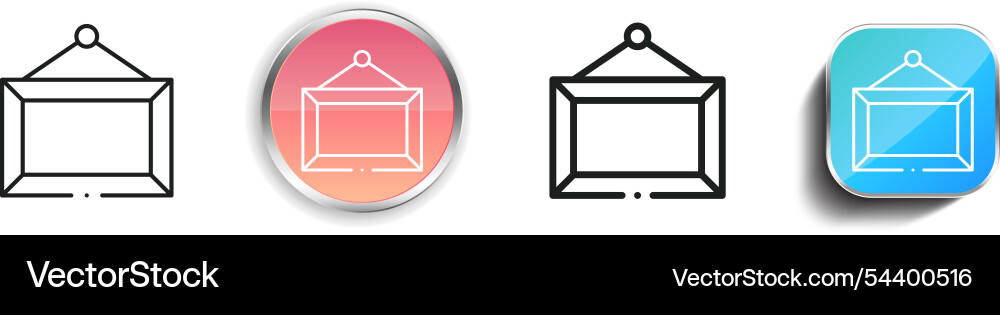 Rahmen-Icon dünne lineare regelmäßige und Schaltfläche Stil Rahmen-Icon dünne lineare regelmäßige und Schaltfläche Stil vektorbild