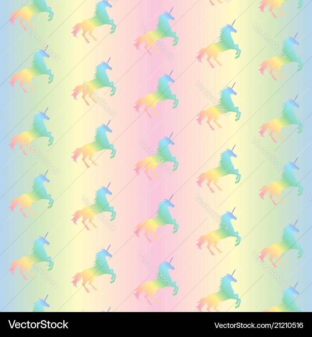 Rainbow Unicorn Seamless Pattern Vector Image