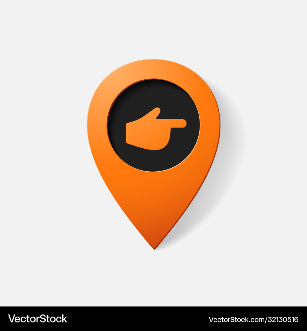Realistic color pointer finger to right Realistic color pointer finger to right vector image