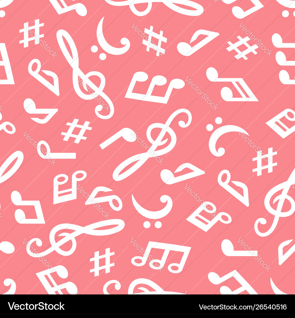 Retro Music Notes Pattern vector image