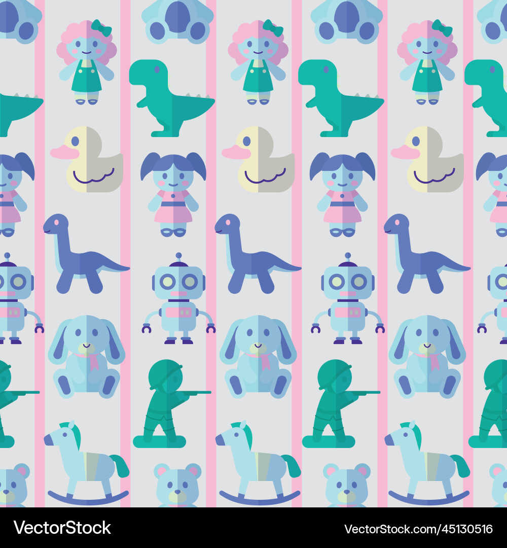 Seamless pattern background with toy icons Vector Image