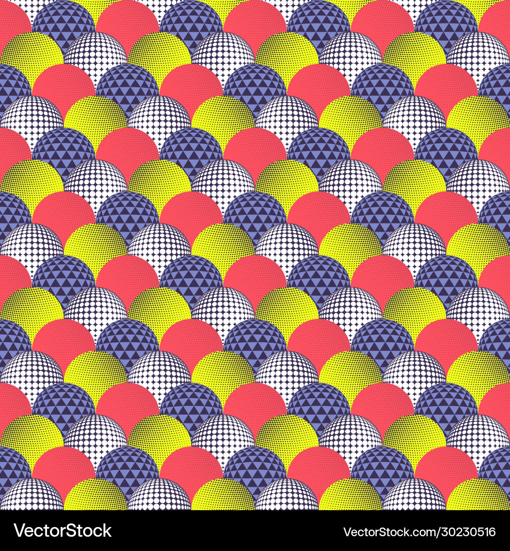 Seamless pattern with abstract round 3d halftone Vector Image