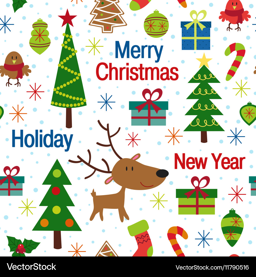 Seamless pattern with christmas trees Royalty Free Vector