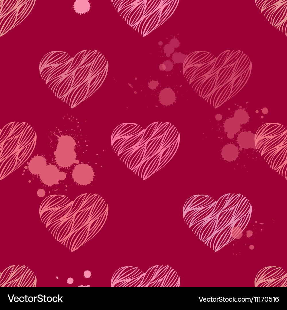 Seamless pattern with hearts Royalty Free Vector Image