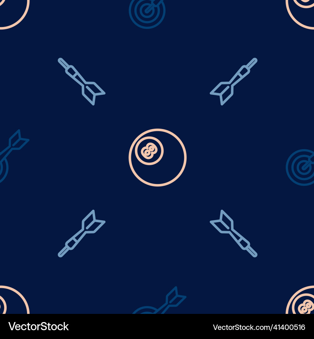 Set line classic dart board and arrow Set line classic dart board and arrow vector image