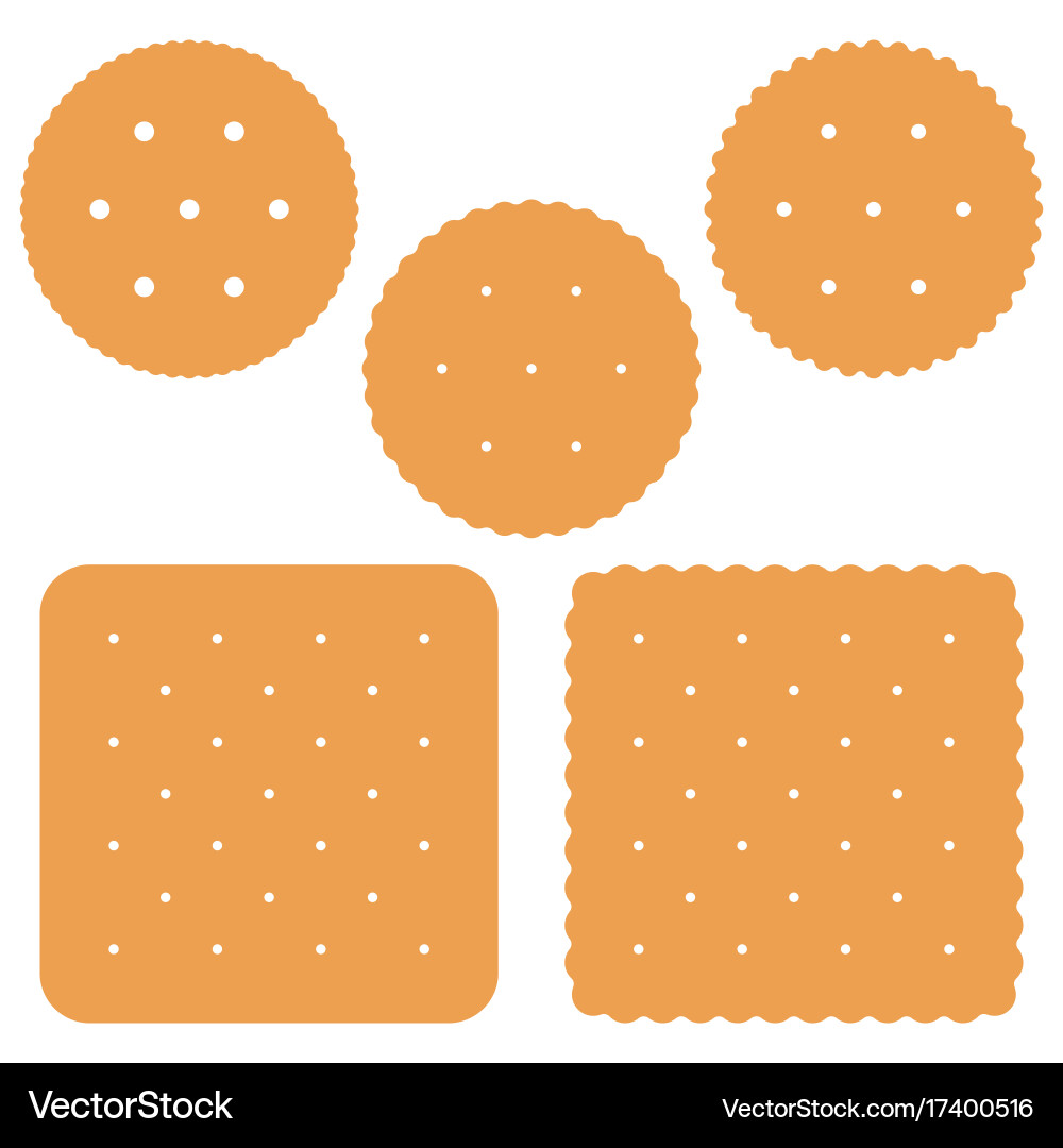 Set of square and round crackek Vector Image