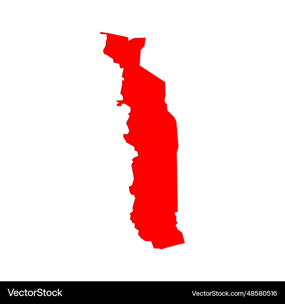 Togo map in red color Vector Image