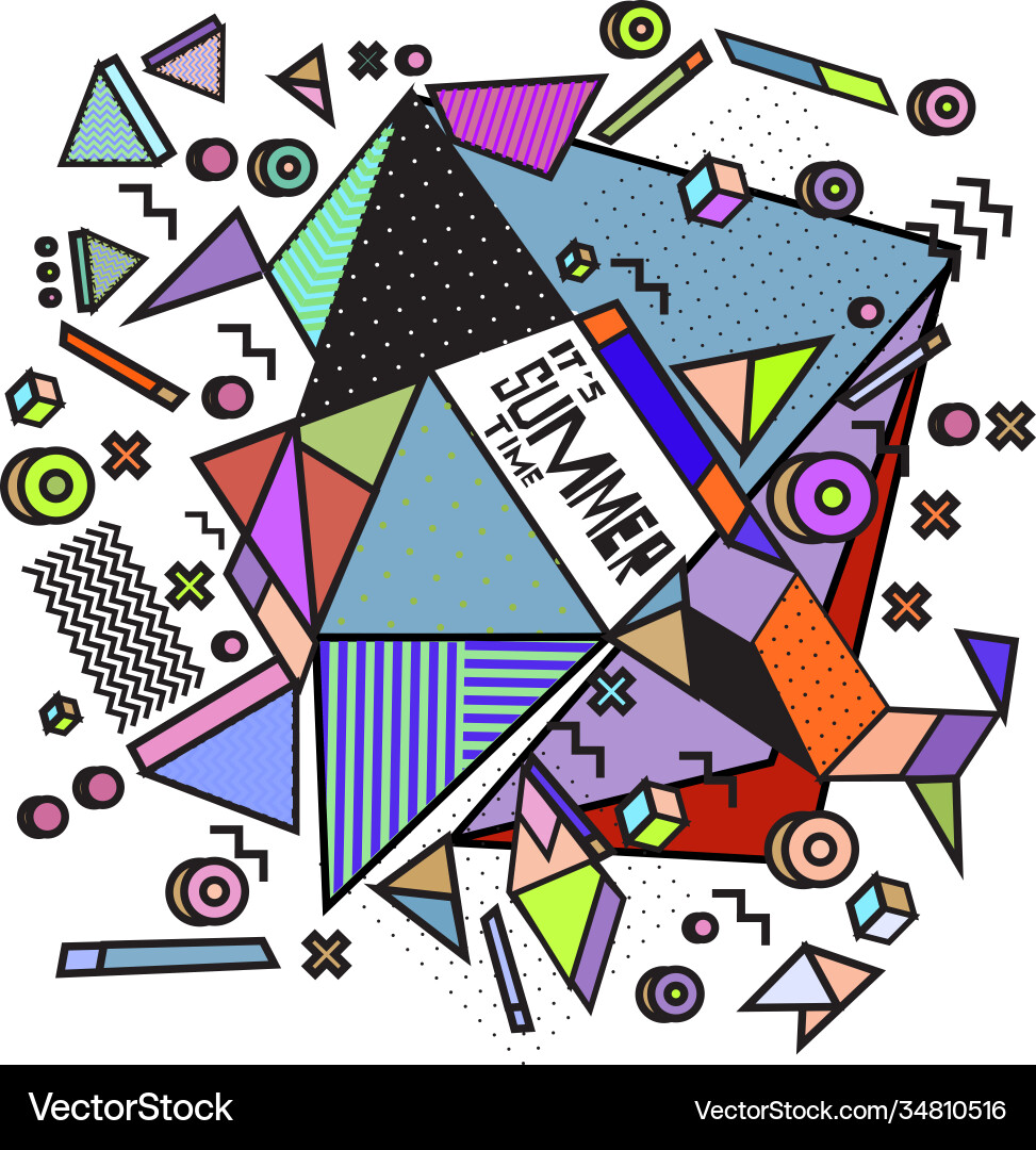 Triangle geometric forms for summer events Vector Image