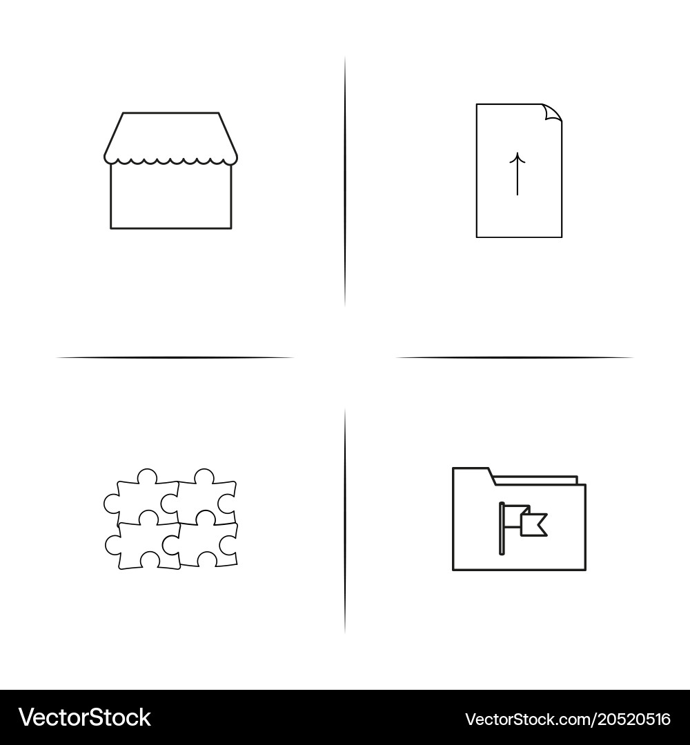 User interface simple linear icons set outlined vector image