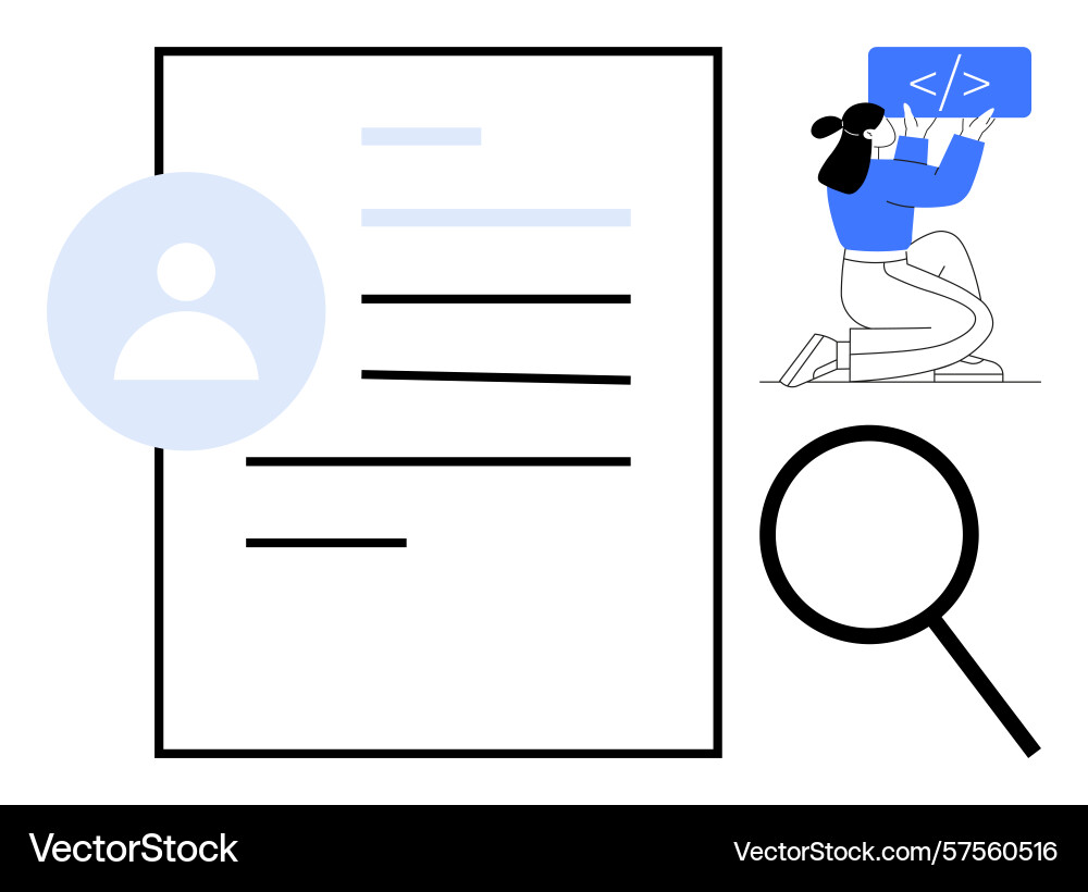 User profile analysis with coding professional User profile analysis with coding professional vector image