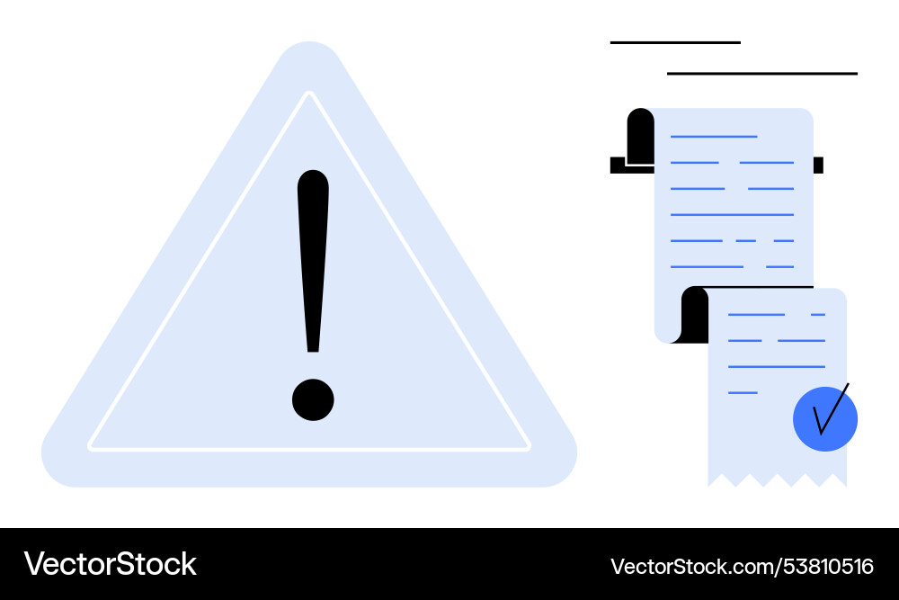 Warning alert symbol with document checklist Warning alert symbol with document checklist vector image