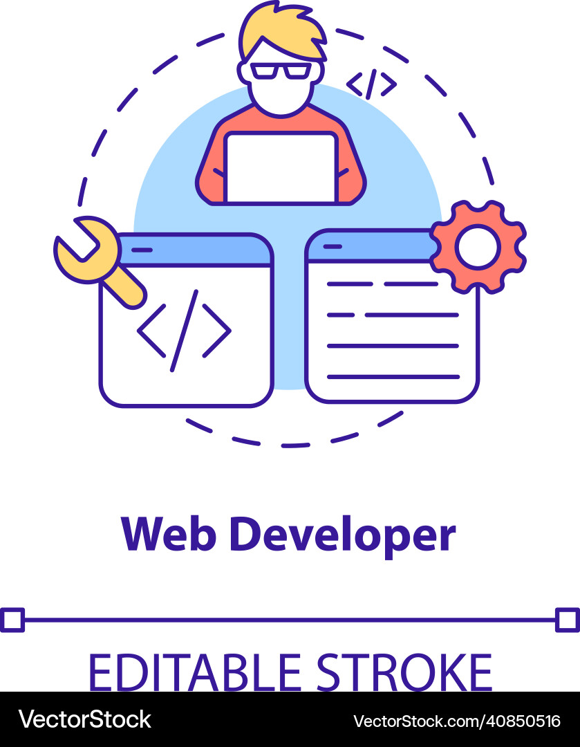 Web developer concept icon Web developer concept icon vector image