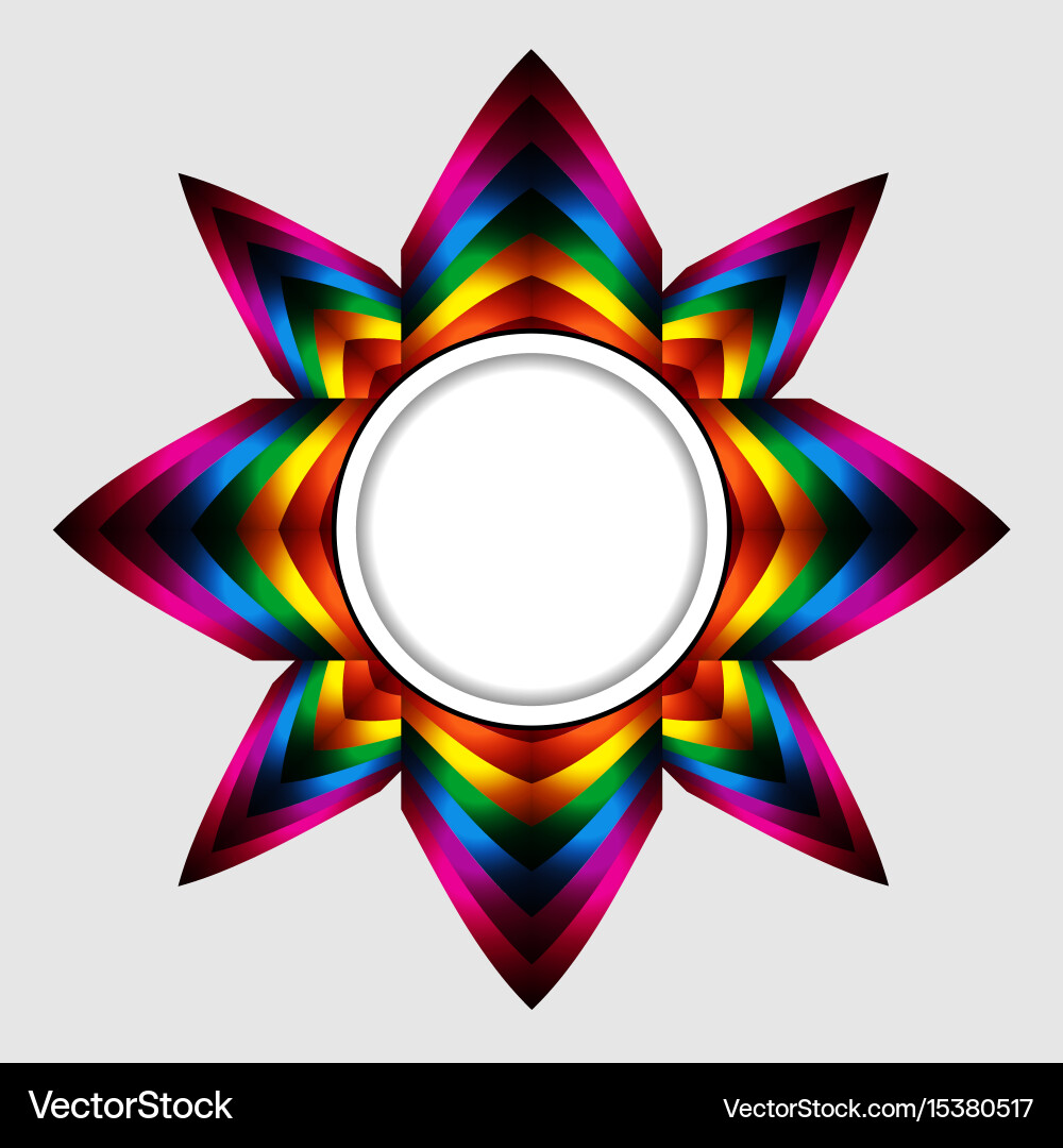Abstract colourful star with copy space border Vector Image
