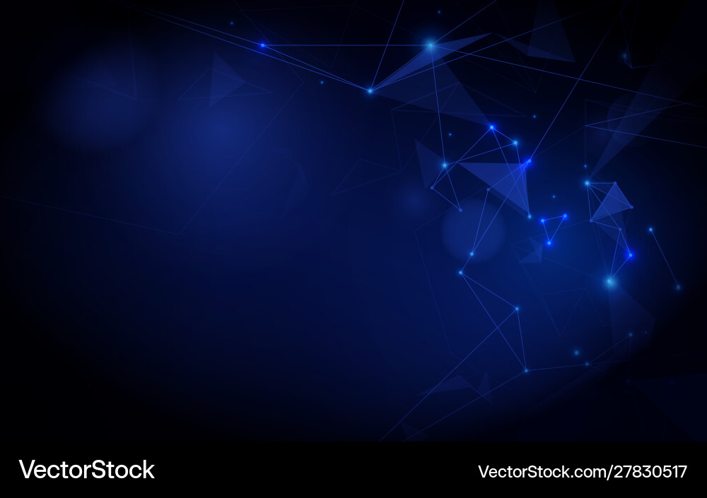 Abstract connecting dots lines and polygonal vector image