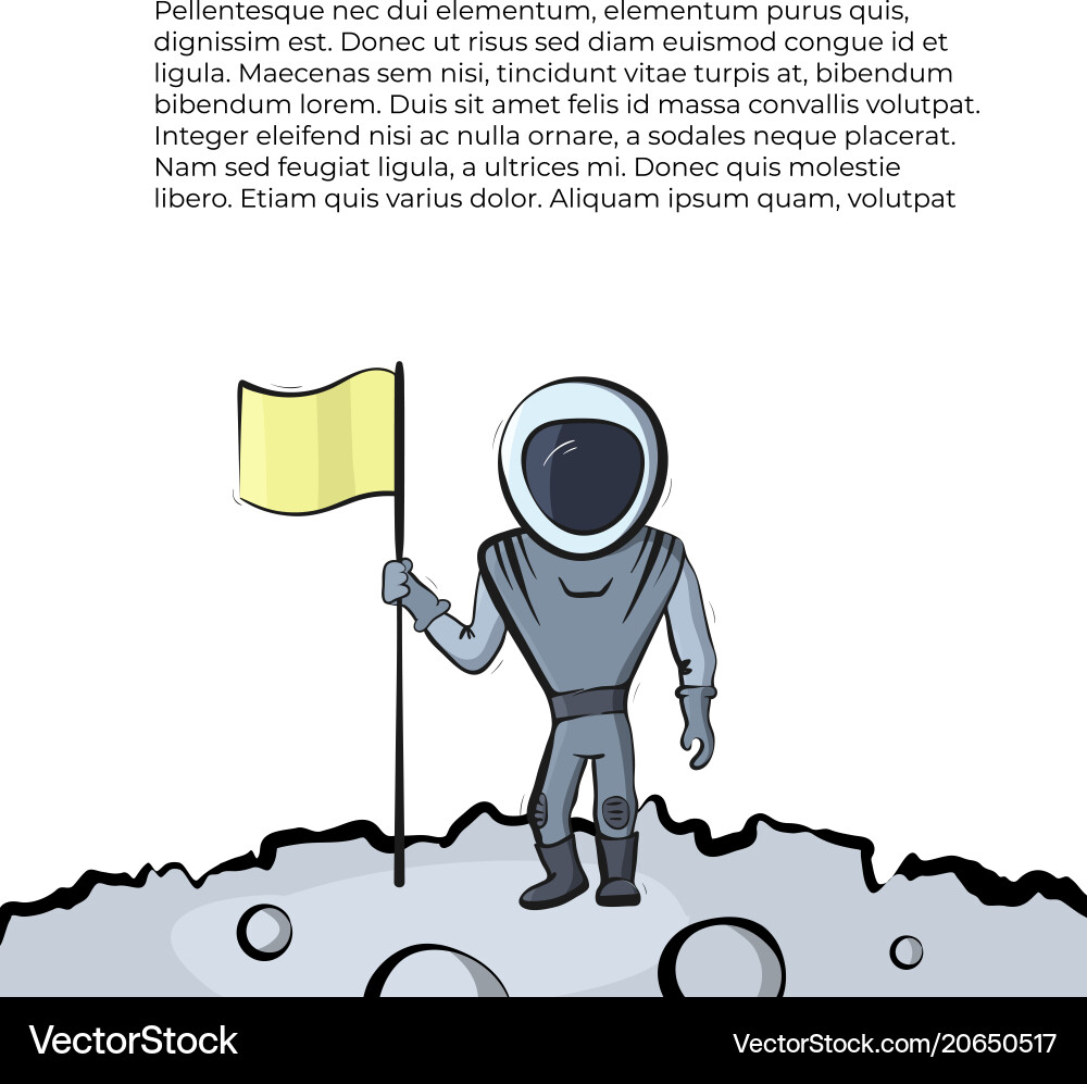 Astronaut with flag Astronaut with flag vector image